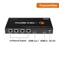 thumbnail image 4 of J-Tech Digital 1x4 HDMI Extender Splitter Combo Over Cat5e/Cat6 cable up to 164 feet (50 meters) at 1080P with Local Loop out and Bi-directional IR control (JTDHDEX1x4), 4 of 4
