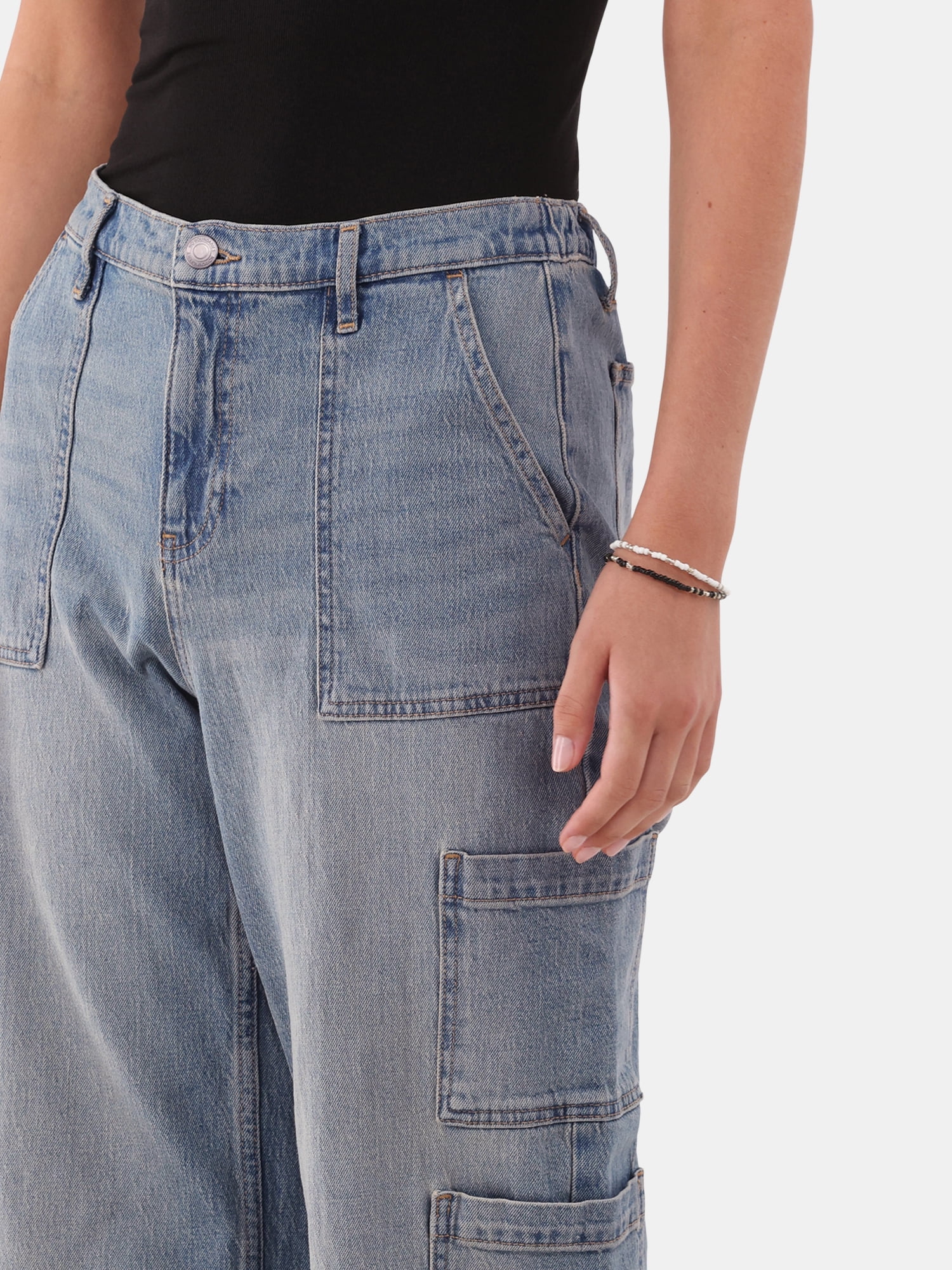 No Boundaries Wide Leg Cargo Pants, 31.5'' Inseam, Women's and Women's Plus Sizes XXS-4X