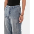 thumbnail image 6 of No Boundaries Wide Leg Cargo Pants, 31.5'' Inseam, Women's and Women's Plus Sizes XXS-4X, 6 of 6