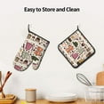 thumbnail image 6 of KLL Vintage Coffee Pattern Oven Mitts and Pot Holders 2pcs Sets for Kitchen, Oven Mitt Heat Resistant 536°F, Oven Gloves for Kitchen,Cooking and Baking, 6 of 7