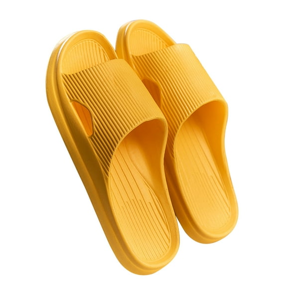 FRSASU Slippers Women Men Slippers Home Couple Shoes Indoor Outside Soft Soled Slippers Yellow 8.5(40-41)