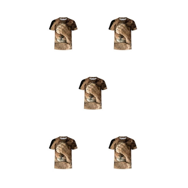 Jumpingount Camiseta cómoda para hombre, ropa de calle, camisetas gráficas, camisetas cortas a la moda con estampado de animales para hombre, Type2 NO2