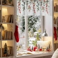 thumbnail image 3 of Valances for Windows Xmas Holly Berries Green Leaves Winter Snow Rod Pocket Short Curtain for bathroom living room bedroom Watercolor Plants Grey 1 Panel 54x18in, 3 of 7