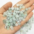 thumbnail image 2 of K-KED 100PCS Natural Grade A Jade Jadeite Bead DIY Bracelet Coin Loose Pendant 8mm, 2 of 6