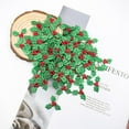 thumbnail image 6 of Duslogis Christmas Holly and Berry Christmas Embellishments, 100 PCS Mini Craft Berry Greens Leaf Sequins, for Christmas Wreath Arrangement DIY Craft for Christmas Card Gift Tags, 6 of 7