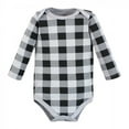thumbnail image 5 of Hudson Baby Infant Boy Cotton Long-Sleeve Bodysuits, Baby Bear Gray Black 5-Pack, 0-3 Months, 5 of 7