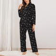 thumbnail image 2 of KLL Cute Skull Print Women's Long Sleeve Pajamas with Pants Sleepwear Loungewear 2 Set-Medium, 2 of 7