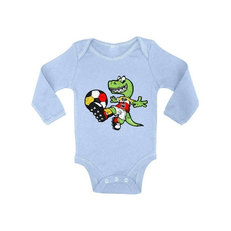 

Awkward Styles Spain Football Long Sleeve Baby Bodysuit Dinosaur Baby Bodysuit