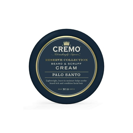 Cremo Beard & Scruff Cream, Palo Santo (Reserve Collection), 4 Oz - Soothe Beard Itch, Condition And Offer Light-Hold Styling For Stubble And Scruff (Product Packaging May Vary).