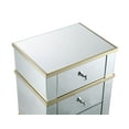thumbnail image 3 of ACME Osma 3 Storage Drawers Nightstand in Mirrored and Gold, 3 of 7