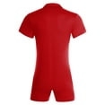 thumbnail image 4 of LiiYii Combinaison à Manches Courtes pour Hommes Pyjama une Pièce Extensible Gym Entraînement Col à Revers Rouge 3TG, 4 of 6
