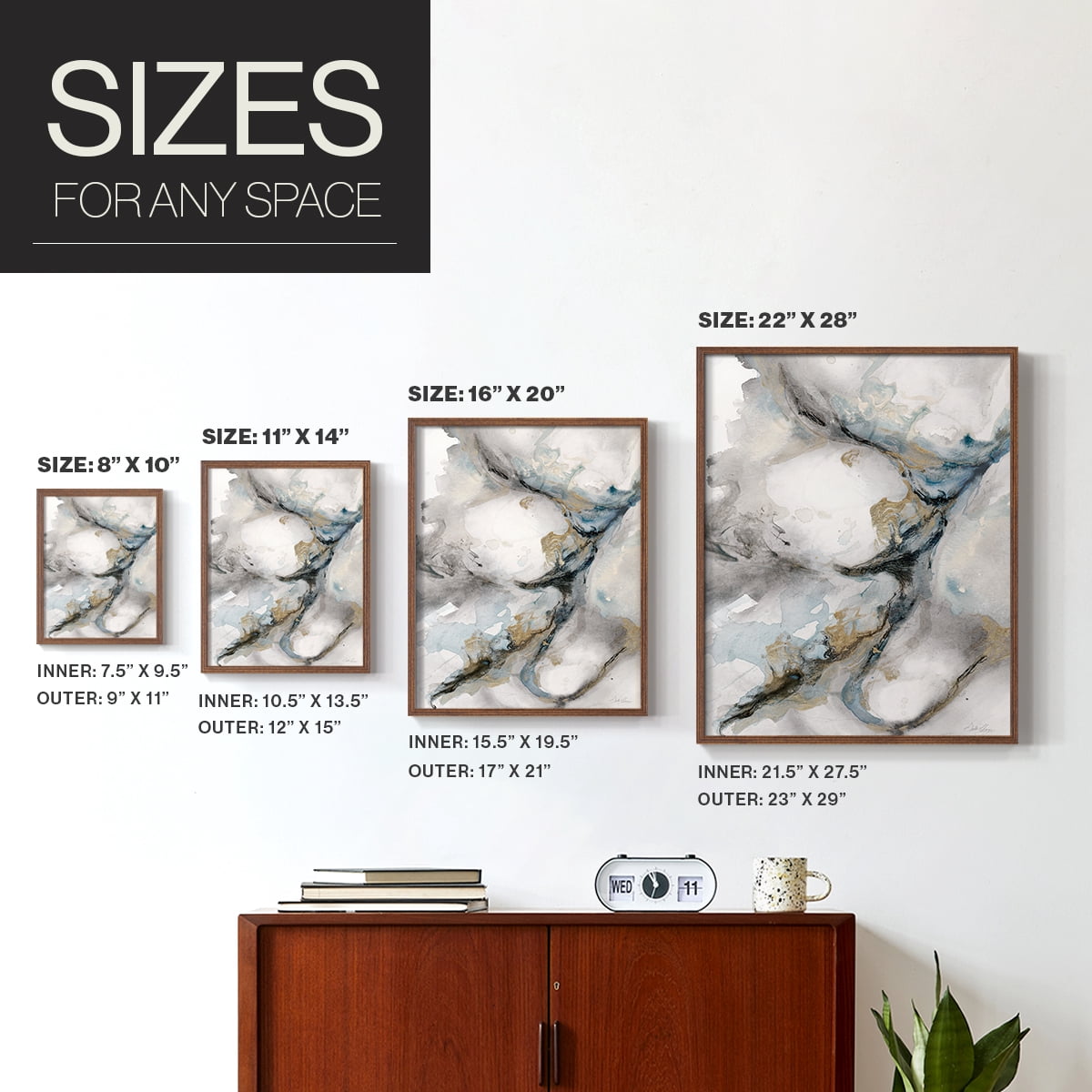 Meandering in Brown Solid Wood 8 x 10 Framed Print