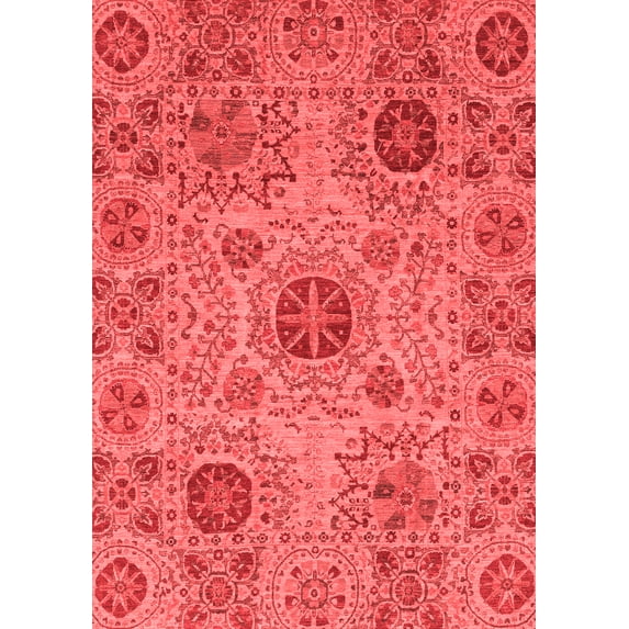 Ahgly Company Indoor Rectangle Abstract Red Modern Area Rugs, 4' x 6'