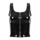 thumbnail image 3 of Camisola gótica punk sexy con tiras para mujer, aspecto mojado, de charol, camiseta sin mangas con cuello en U y cremallera frontal para mujer, 3 of 5