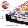 thumbnail image 3 of FORMRS 3 Ring Photo Album 4"x6" Self Adhesive Large Capacity PU Leather Cover, Colorful Flowers Pattern, 3 of 8