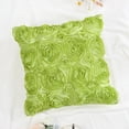 thumbnail image 7 of PiccoCasa 3D Satin Rose Flower Throw Pillow Cover Shells,Pure Cushion Covers for Couch Sofa,16" x 16" Green, 7 of 7