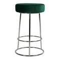 thumbnail image 3 of Cortesi Home Bodiam Counterstool in Green Velvet and Chrome Metal, 24", 3 of 6