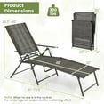 thumbnail image 3 of Gymax 2PCS Folding Chaise Lounge Chairs w/ 6-Level Backrest Reclining Chairs Patio, 3 of 7