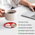 thumbnail image 3 of Red Christmas Coasters Set of 2, Absorbent Coasters for Drinks, Winter Snowman Pine Tree Berry Snowflakes Coaster for Desk Coffee Table Protection, Home Decor House Warming Gifts 4", 3 of 8