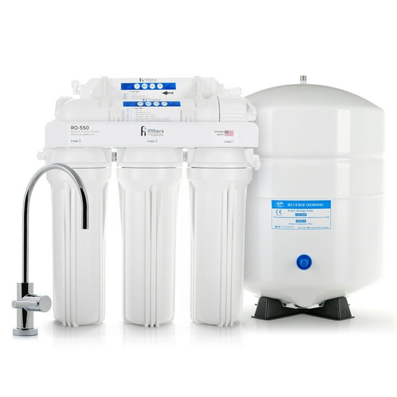 iFilters 5 Stage Premium Reverse Osmosis Complete System 50 GPD With Filters - Faucet & Tank