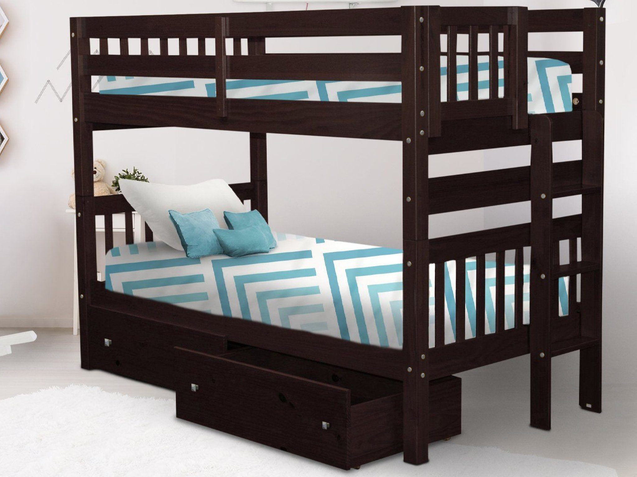 Bedz King Bunk Beds Twin Over With, Brazilian Pine Bunk Bed