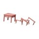 thumbnail image 2 of Juego de sillas de escritorio para casa de muñecas, modelo de simulación, mini taburetes y mesa para casa de muñecas. Sin pintar, 2 of 9