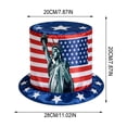 thumbnail image 2 of BiFandian 4th of July American Flag Tall Top Hat, Patriotic Red White Blue Star Stripe Party Hats, Wide Brim Star Printed Tall Cylinder Hat for Independence Day Memorial Day Decor, 2 of 7