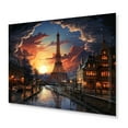 thumbnail image 2 of Designart "Futuristic Scenery of the Eiffel Tower in Paris III" Franch Metal Wall Art, 2 of 5