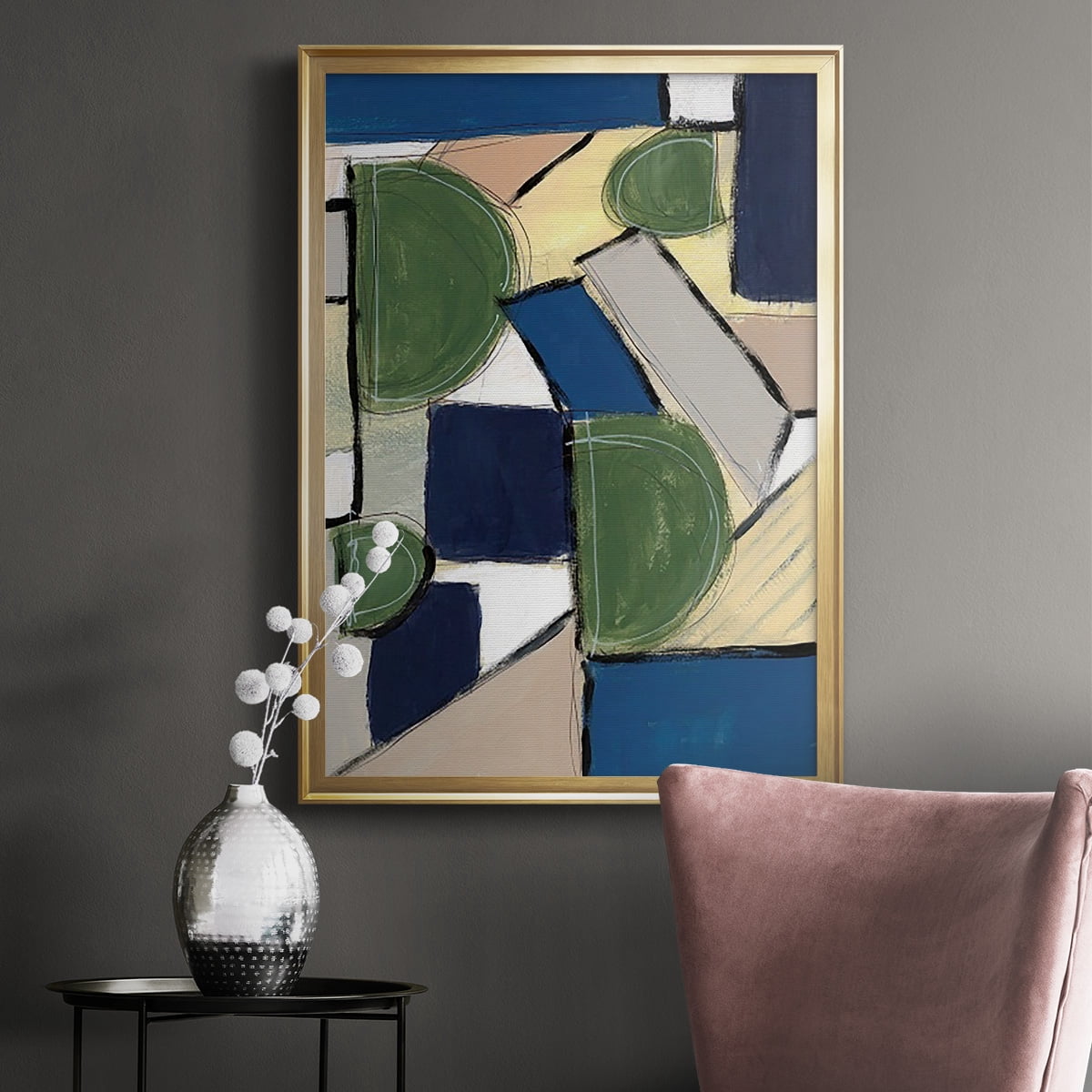 Spatial Mix I Premium Framed Print, in Gold, Black, or Silver - Ready to Hang