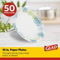 thumbnail image 3 of Glad Round Disposable Paper Plates for AFN1All Occasions | New & Improved Quality | Soak/ Cut Proof, Microwaveable Heavy Duty | 10" Diameter, 50 Count Bulk Plates, 3 of 3