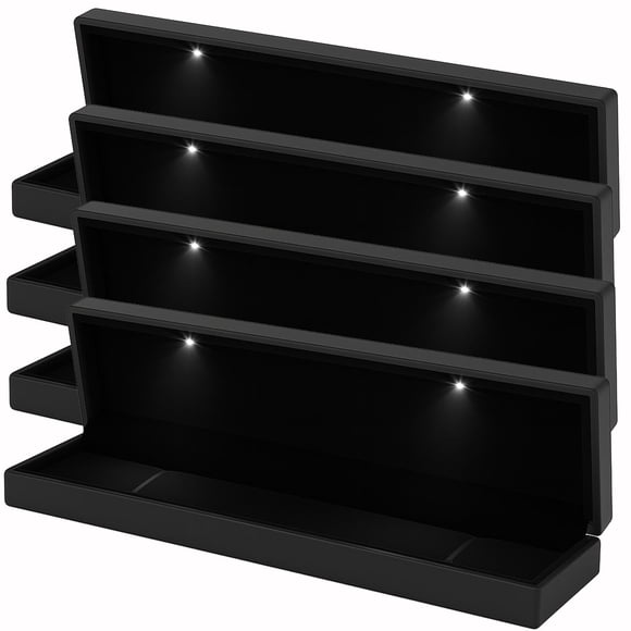 Caja con cierre magnético AurixLarge 4Pzas Negro 23x5x3.5cm PVC Joyero.