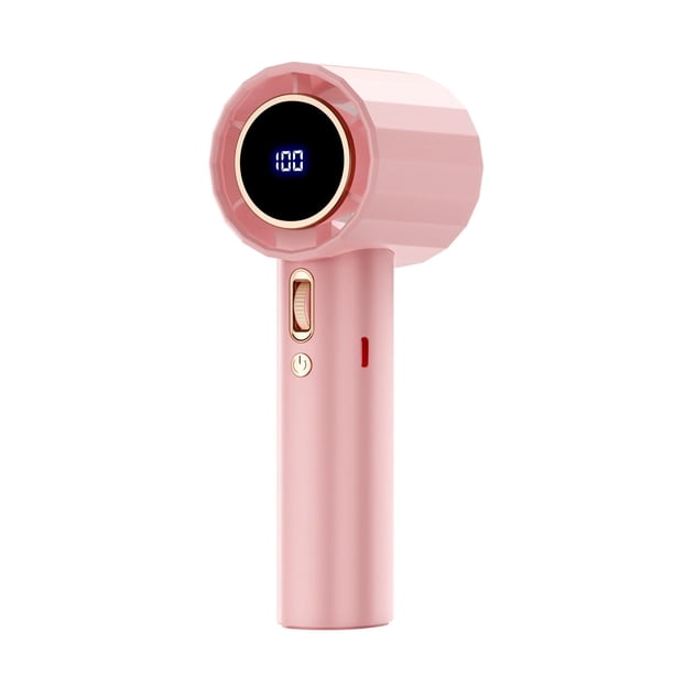 Cateissary Ventilador de mano de 100 velocidades, silencioso y de alta velocidad, ideal para cualquier lugar, mini ventilador de mano sin aspas Electrodomésticos rosa
