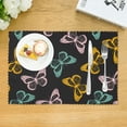 thumbnail image 3 of DouZhe Polyester Placemats Set of 4, Colorful Cute Butterflies Pattern Heat Resistant Place Mats for Dining Table, 12" x 18", 3 of 7