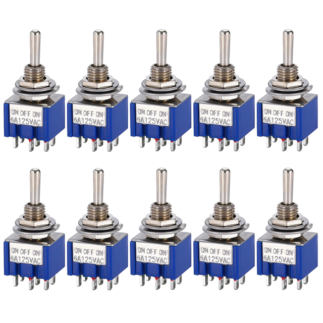 10pcs ON-OFF-ON / ON-ON Miniature Toggle Switches Mini MTS-102 103 202 203 Power Button Switch Car