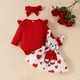 thumbnail image 2 of Odeerbi 0-18 Meses Niñas San Valentín Conjunto Canastilla Verano Body Punto Oso Falda Tirantes Con Cinta Tres Piezas Conjunto Mono, 2 of 9