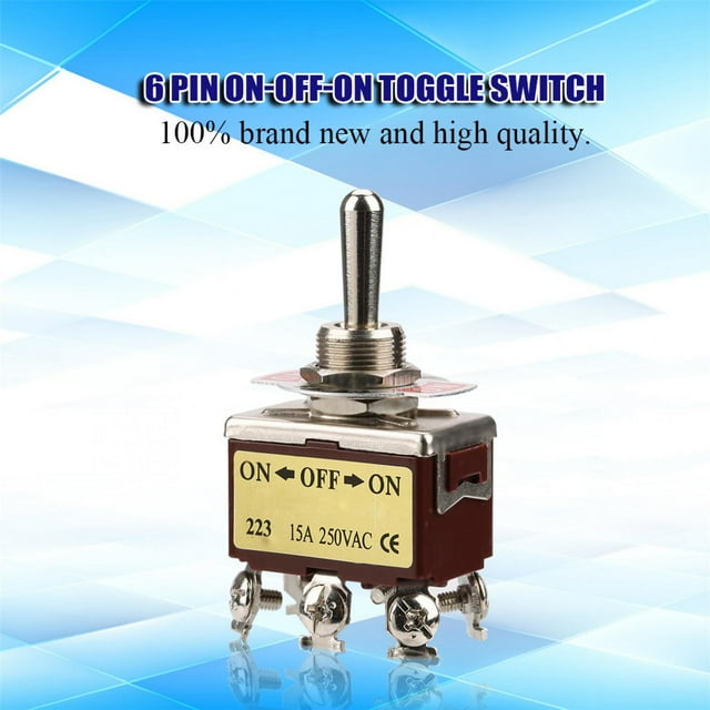 Interruptor De Palanca Momentáneo De 3 Posiciones ON OFF ON 6 Pines 12 Mm 15 A 250 V CA Con Material Duradero Para Control Industrial De Electrodomésticos De Automóviles