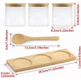 thumbnail image 3 of Glass jars, spice jar with spoon and lid, salt jar, for storing food in the kitchen, tea, coffee, sugar, salt, Set of 3, 3 of 5