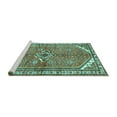 thumbnail image 2 of Ahgly Company Machine Washable Indoor Rectangle Persian Turquoise Blue Traditional Area Rugs, 2' x 3', 2 of 4