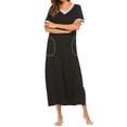 thumbnail image 5 of Avidlove Women Long Nightgowns Short Sleeve Full Length Nightshirt Side Split Nightdress Sleepwear with Pockets, 5 of 6