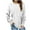 N-White, variant on Levmjia Promotion Fall Winter Women Long Sleeves Fashion Casual Shirts Solid Color Round Neck Sweatshirt Crewneck Pullover Tunic Tops
