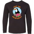 thumbnail image 3 of Inktastic Save the Rainforest Toucan Illustration Long Sleeve Youth T-Shirt, 3 of 5
