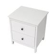 thumbnail image 2 of Kinbor Bedroom Furniture Black Nightstand Table with Double Drawers and Cabinet for Storage White, 2 of 6