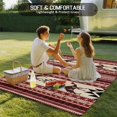 thumbnail image 4 of Red Beige Boho Outdoor Rug for Patio/Deck/Porch, Non-Slip Large Area Rug 4 x 6 Ft, Vintage Abstract Art Ethnic Tribe Indoor Outdoor Rugs Washable Area Rugs, Reversible Camping Rug Carpet Runner, 4 of 8