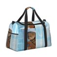 thumbnail image 2 of Balery Funny Cat Taking a Bath Bolsa de Gimnasio para Mujeres, Bolsa de Viaje con Bolsillo Húmedo, Bolsa de Fin de Semana para Mujeres, Bolsa de Viaje Resistente al Agua, 2 of 7