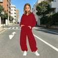 thumbnail image 2 of UAYOTSE Toddler Girls Trendy Winter Pullover Hoodie + Sweatpants 2Pcs Set Cozy Jogger Outfit Size 6-7 Years, 2 of 4