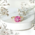 thumbnail image 4 of Rosec Jewels Lab Grown Pink Sapphire Solitaire Ring with Moissanite - 10 mm - AAAA Grade, 10K Yellow Gold, US 11.50, 4 of 7
