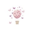 thumbnail image 3 of Adhesivos de pared con forma de globo aerostático con forma de flor rosa y mariposas, 3 of 4