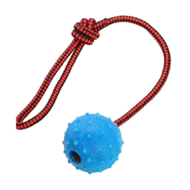 Methold 2x pelota para perros para interacción y mejora emocional - pelota de juguete de cuerda de goma sólida de goma sólida Suministros para perros