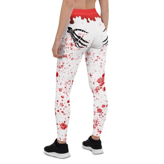 Bloody Skeleton Hands Halloween Leggings Size: XS for Women | FIERCEPULSE
