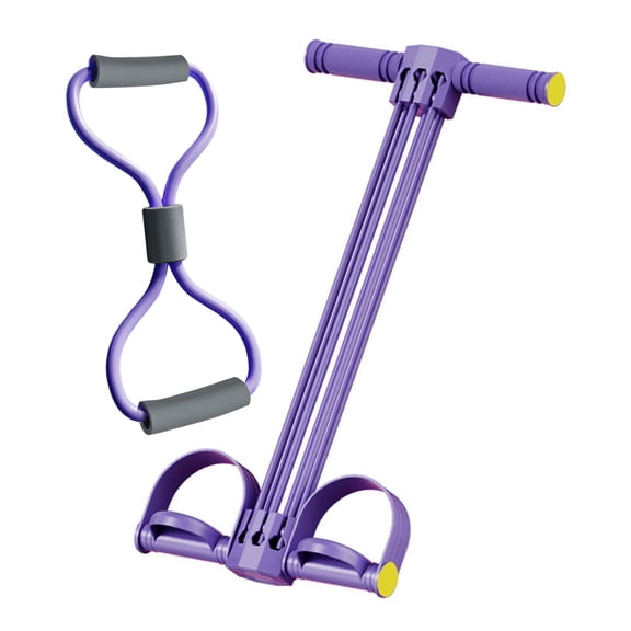 Rodiuiu Pedal Resistance Band with Handle 6-Tube Pedal Ankle Puller Elastic Sit-up Pull Rope Men Women Yoga Pedal Workout Band Exercise Equipment